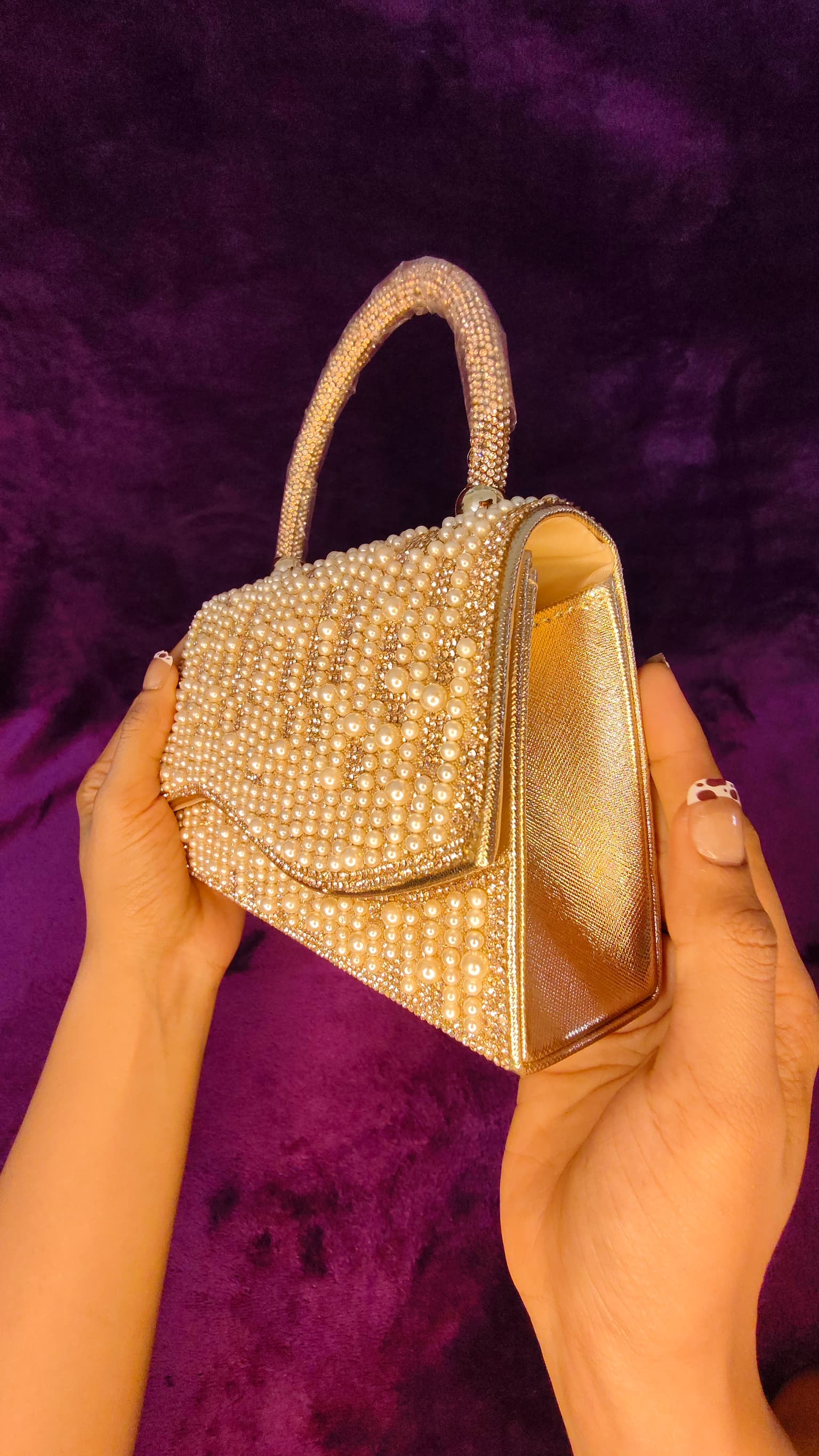 Golden Luxe Pearl Clutch thumbnail 4