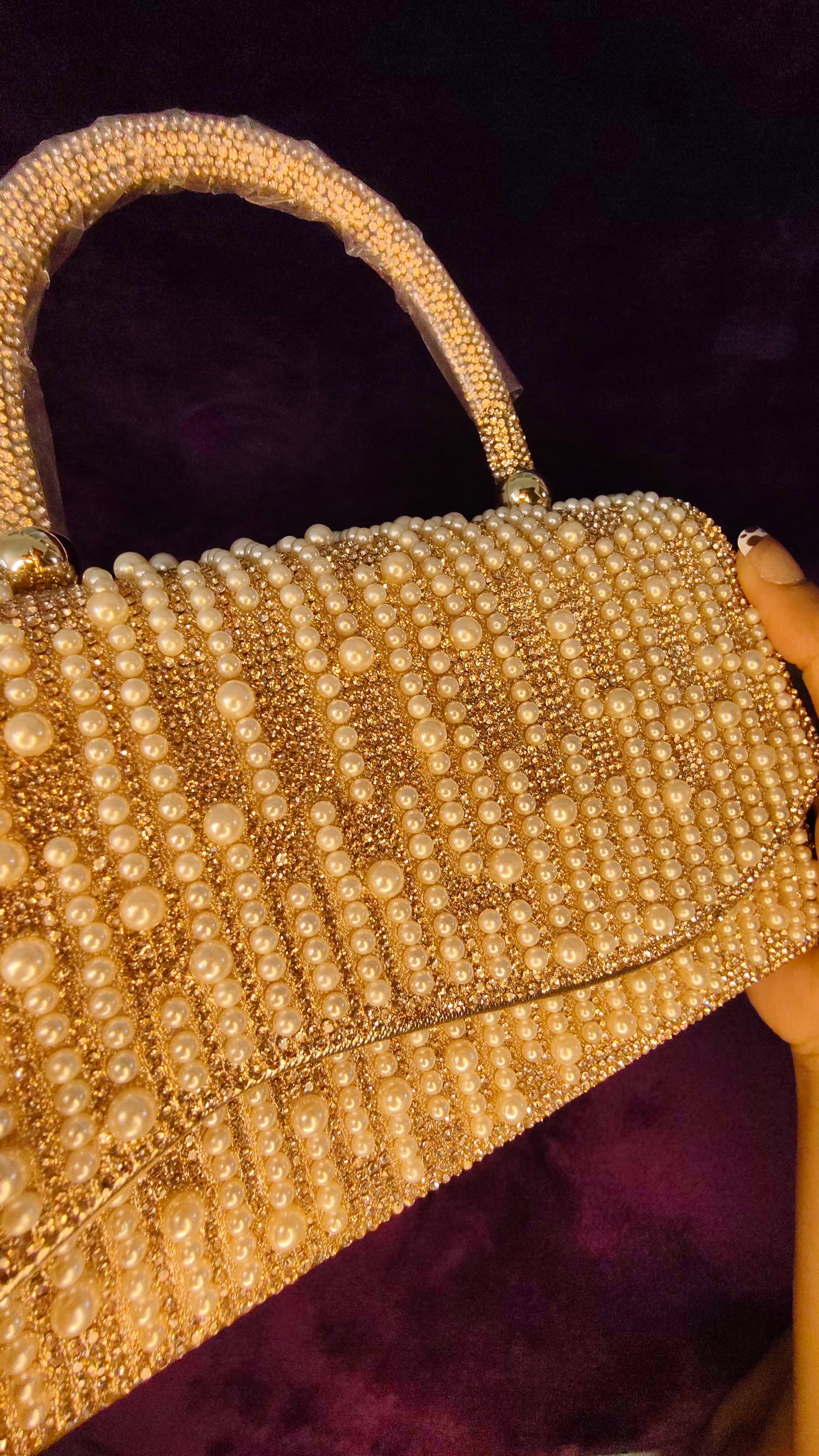 Golden Luxe Pearl Clutch thumbnail 6