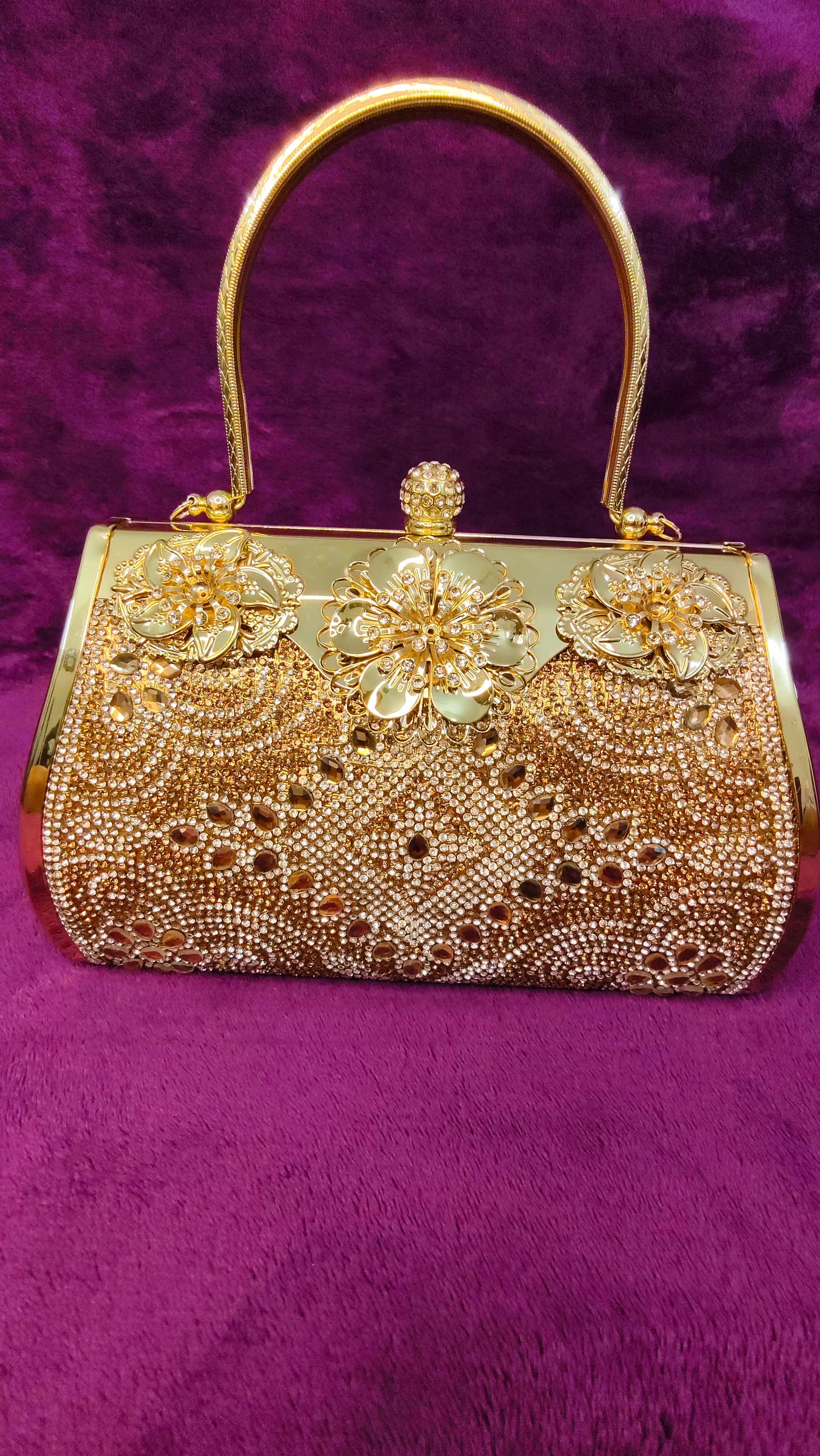 Golden Flower Glam Clutch - Image 1