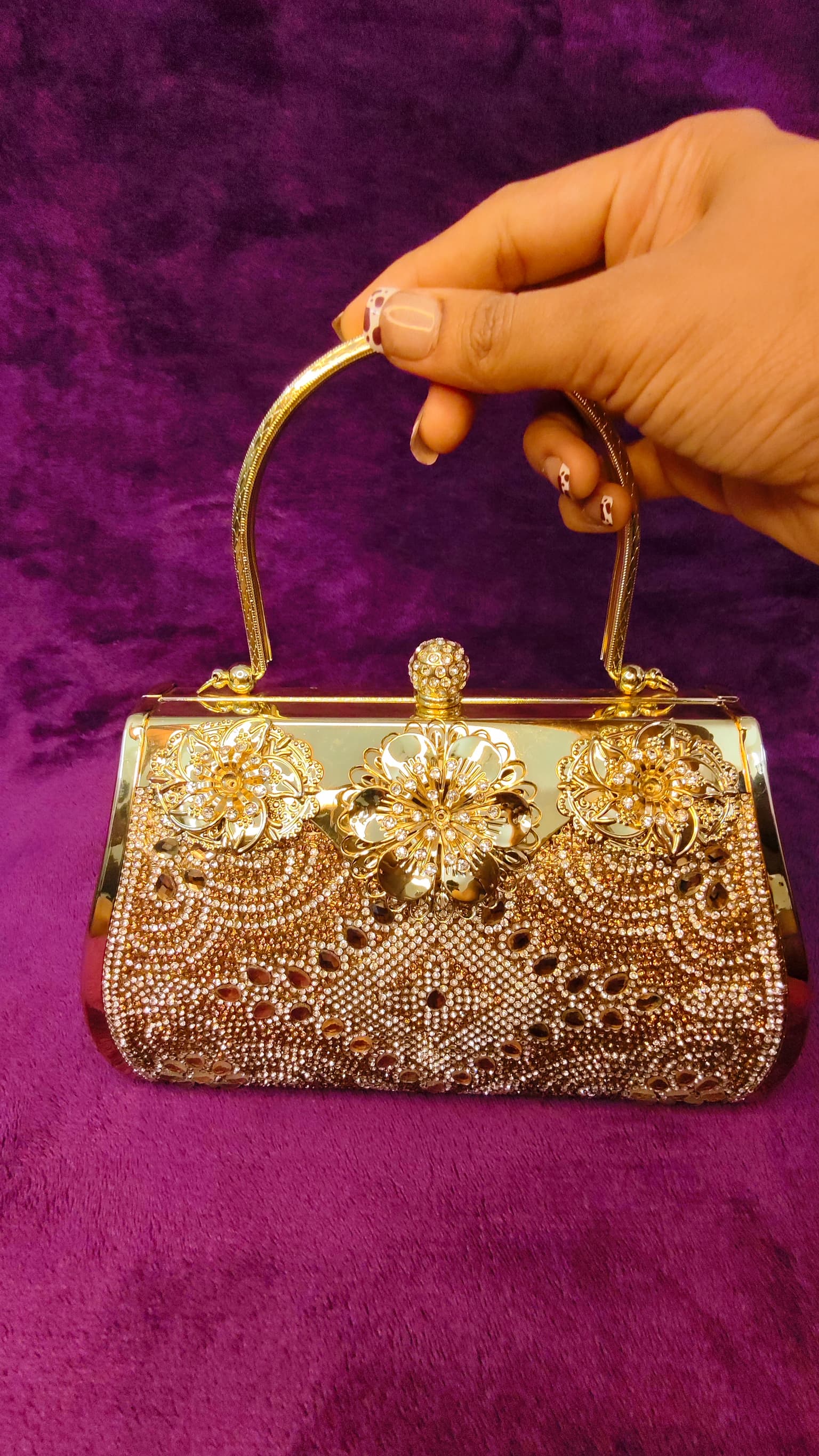 Golden Flower Glam Clutch thumbnail 2