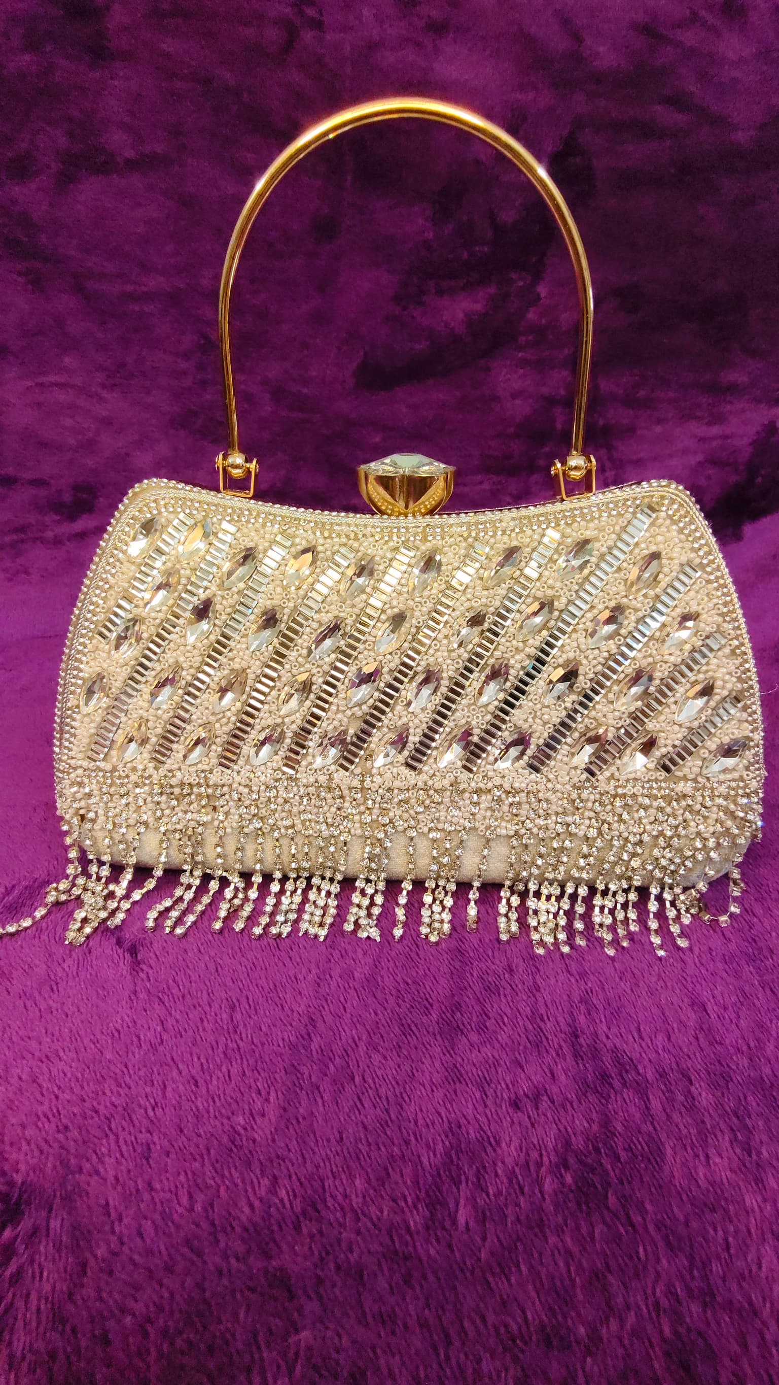 Silver Fringe Clutch