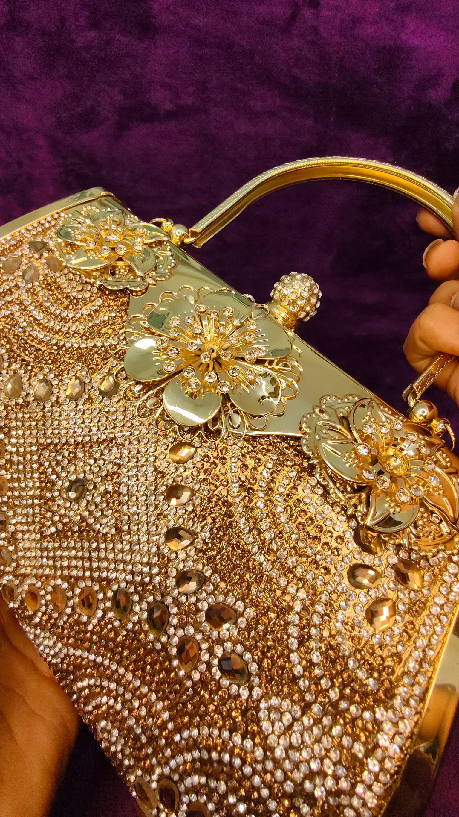 Golden Flower Glam Clutch thumbnail 7
