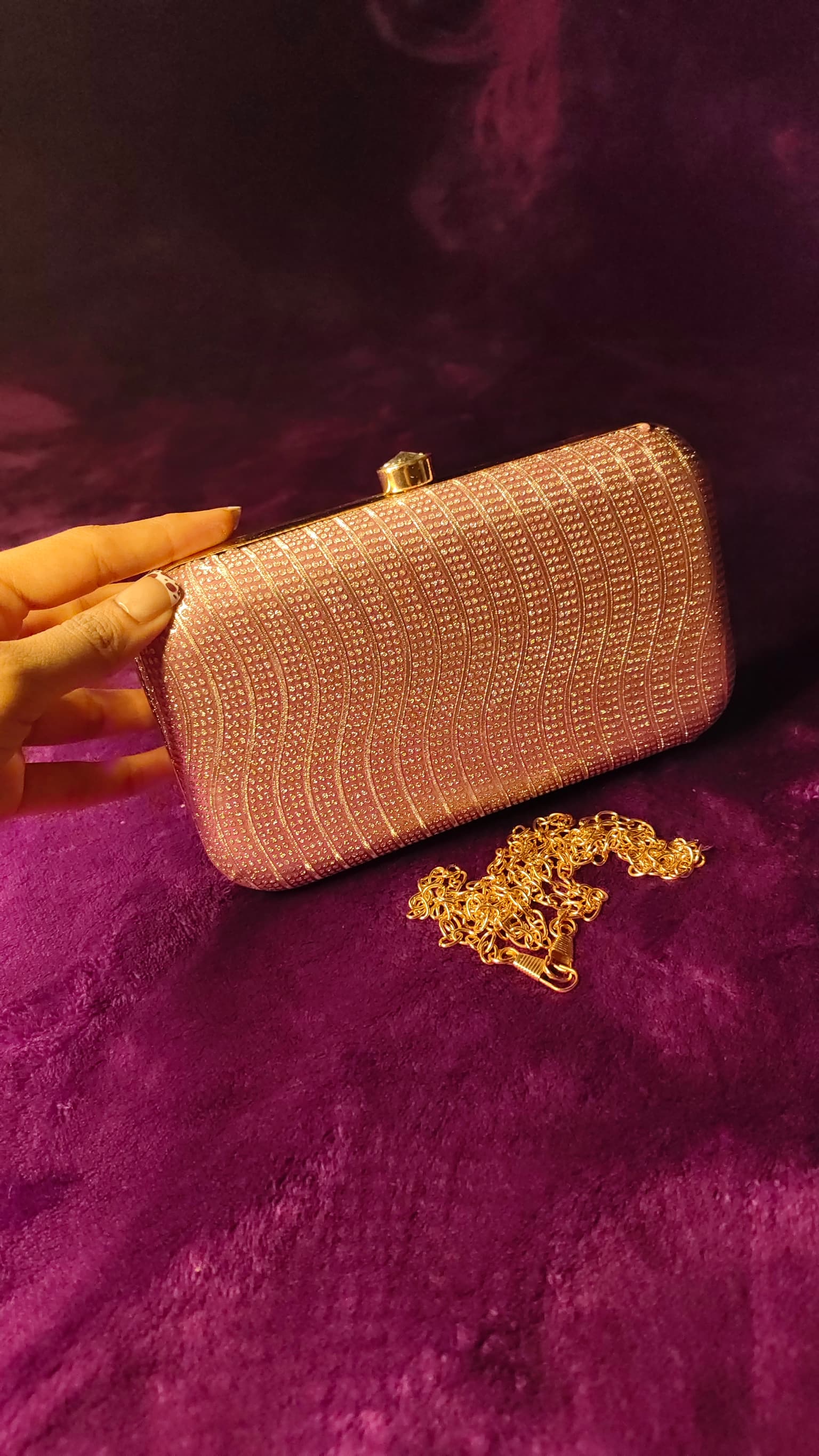 Sparkly Rose Gold Clutch thumbnail 2