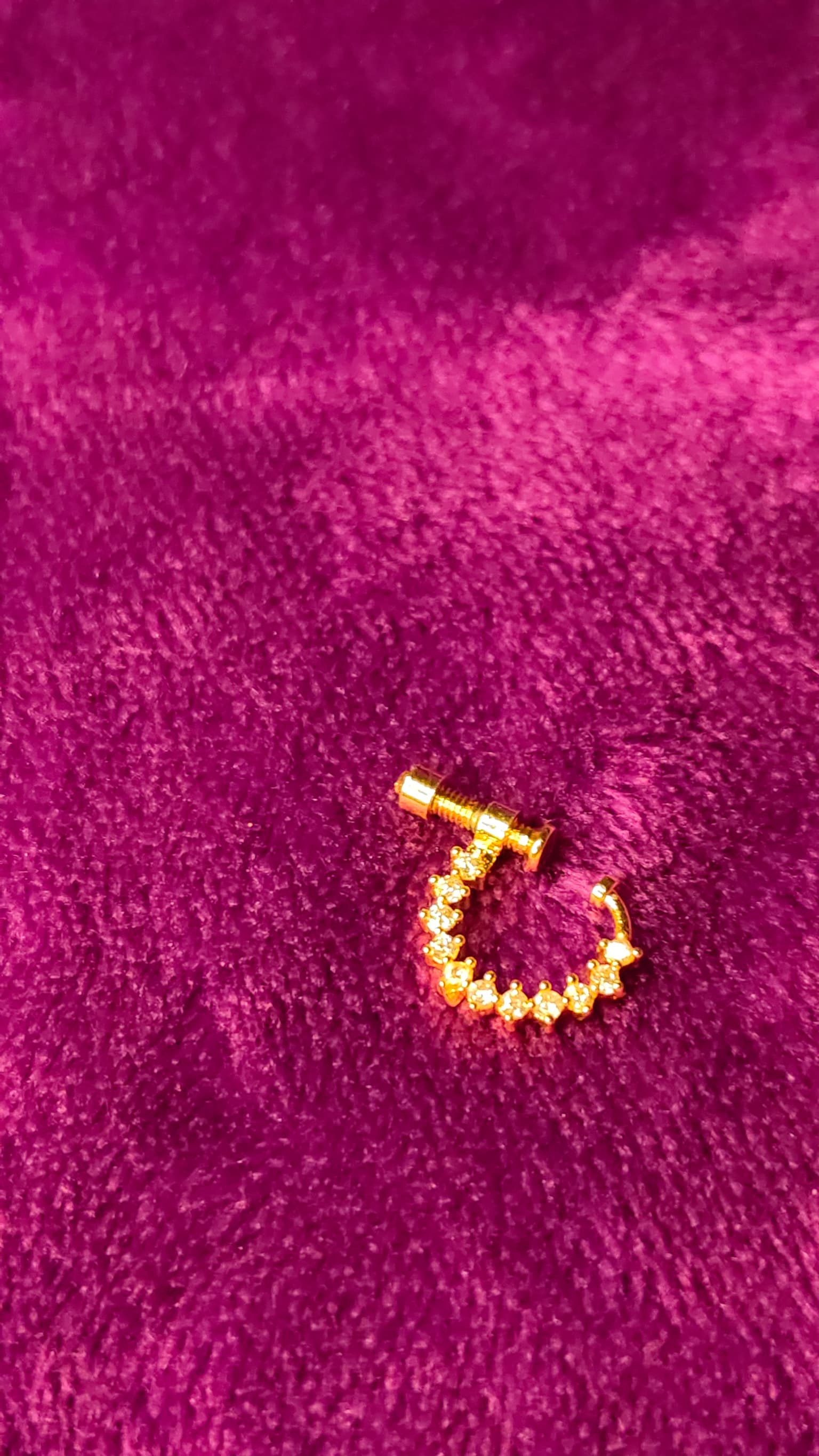 Sparkling nose ring with velvet box - Image 1